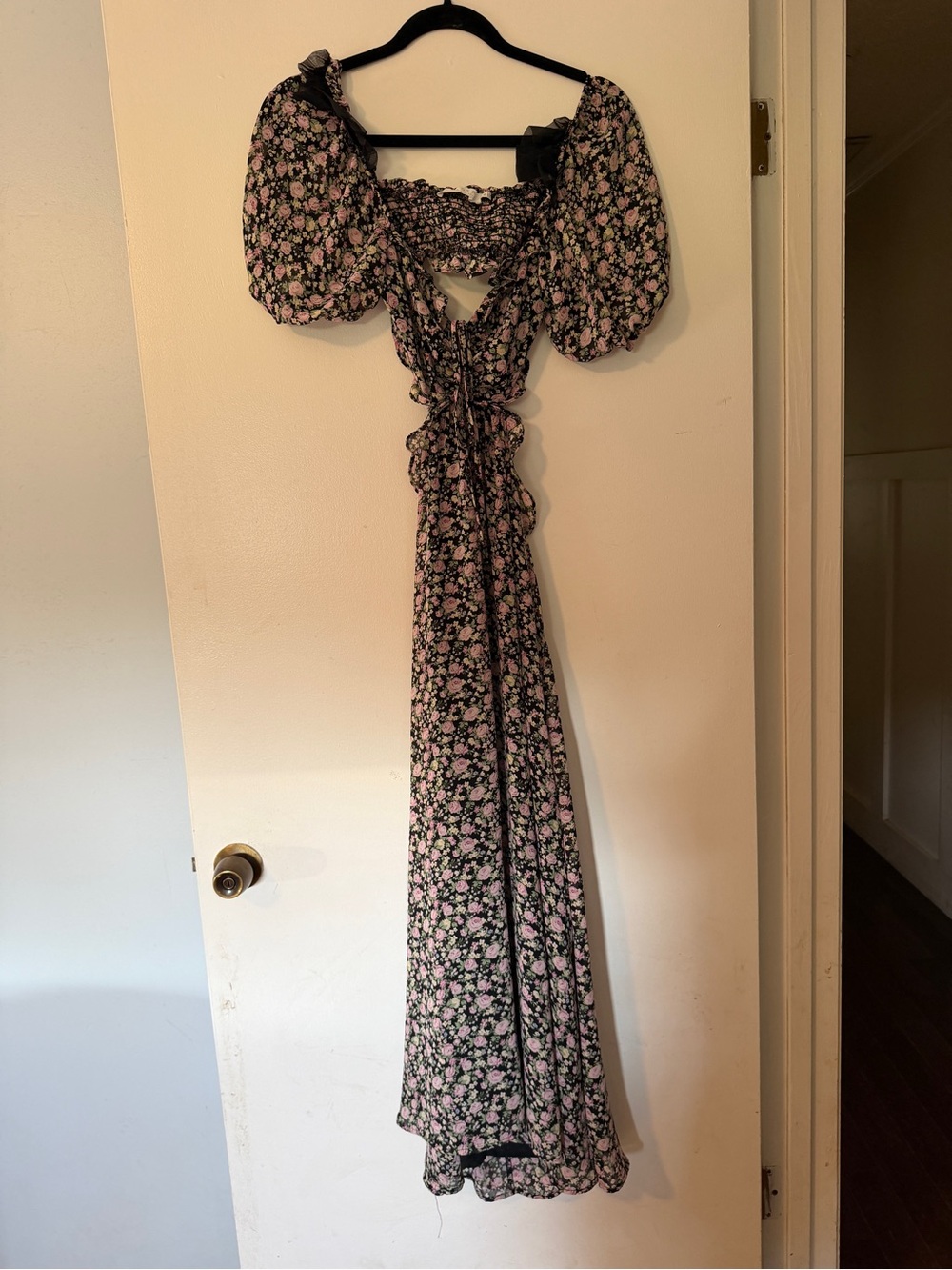 ASTR The Label Floral Cut-Out Maxi Dress, Size XS
